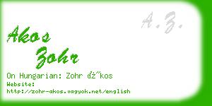 akos zohr business card